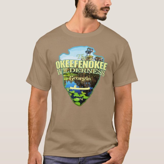Camiseta ponta de flecha do Okefenokee Wilderness (Frente)