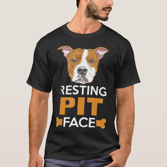 Camiseta Ponta de repouso do cão Pitbull - Nova (Frente)