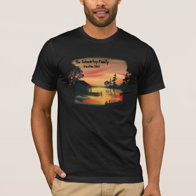 Camiseta Ponta solar do poço de vindima escapa verde vermel (Frente)