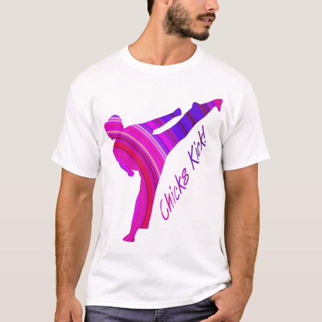Camiseta Pontapé dos pintinhos! cor-de-rosa-multi (Frente)