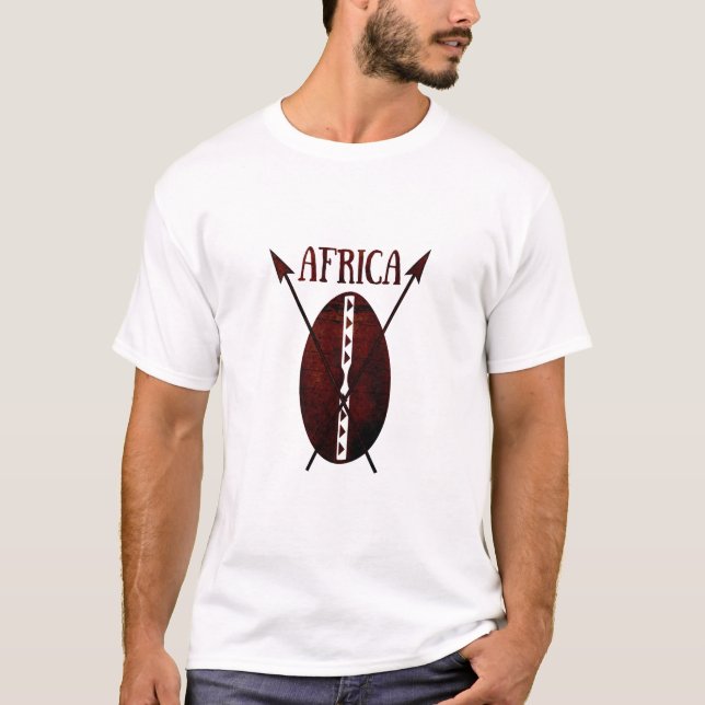 Camiseta pontas de flecha do escudo tribal africano (Frente)
