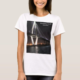 Camiseta Ponte à noite, Charleston SC, fotografia