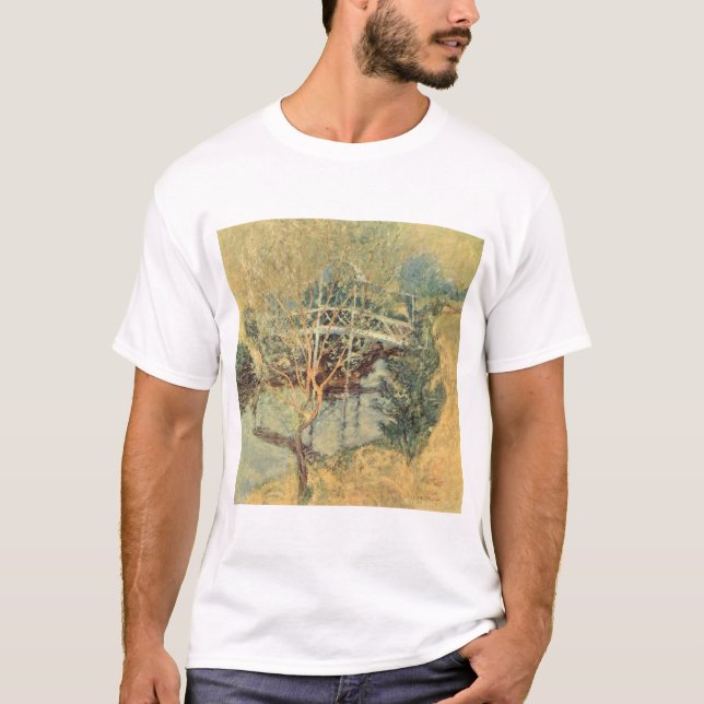 Camiseta Ponte Branca por Twachtman, Impressionismo Vintage (Frente)
