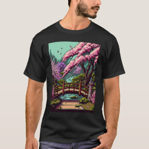 Camiseta Ponte Cherry Blossom Japonesa retrô vídeo g de 16