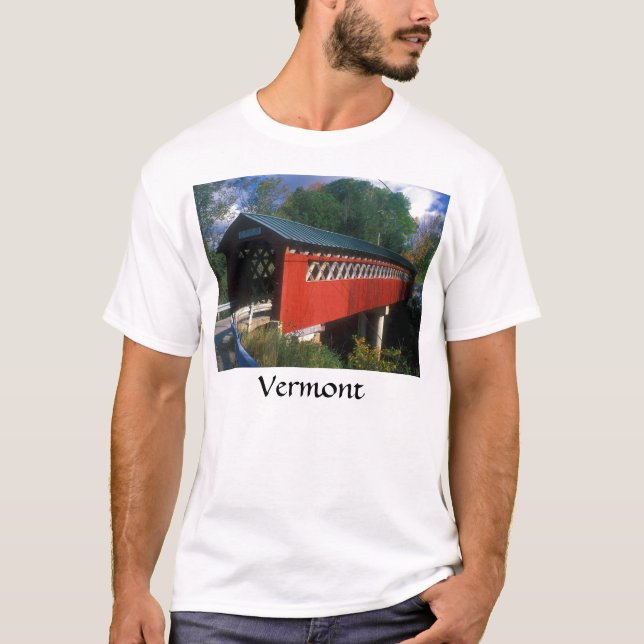Camiseta Ponte coberta de Vermont (Frente)