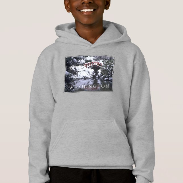 Camiseta Ponte da Lua e Lago em Inverno | Seattle, Washingt (Frente)