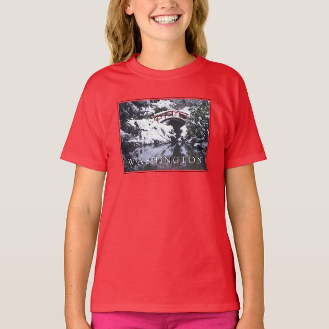 Camiseta Ponte da Lua e Lagoa no Inverno | Seattle, Washing (Frente)