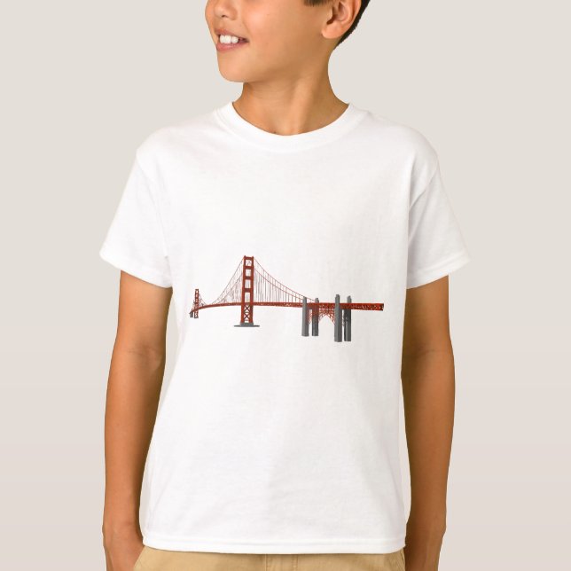 Camiseta Ponte da porta do Ouro: Modelo 3D: (Frente)