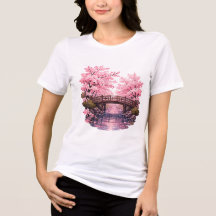 Ponte de Madeira com Flor de Cerejeira