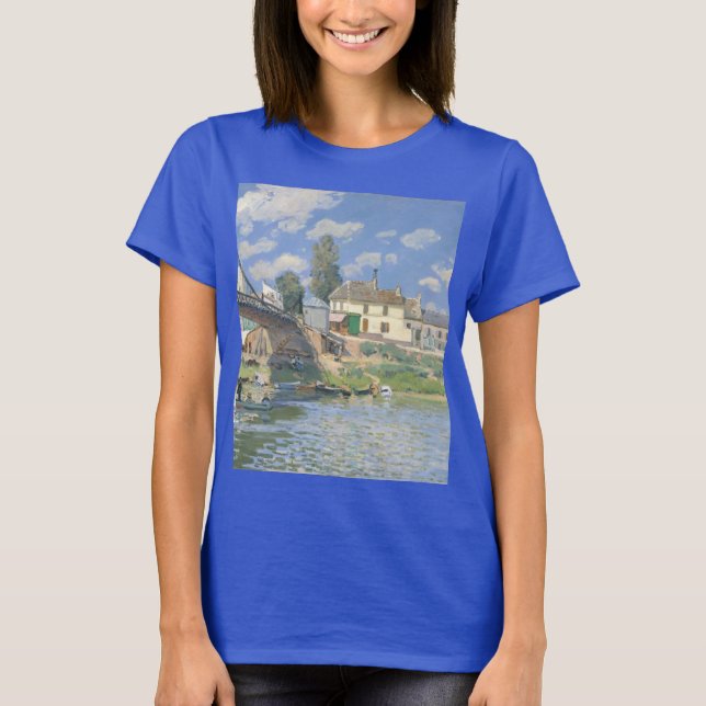 Camiseta Ponte de Villeneu por Sisley Impressionista Paint (Frente)