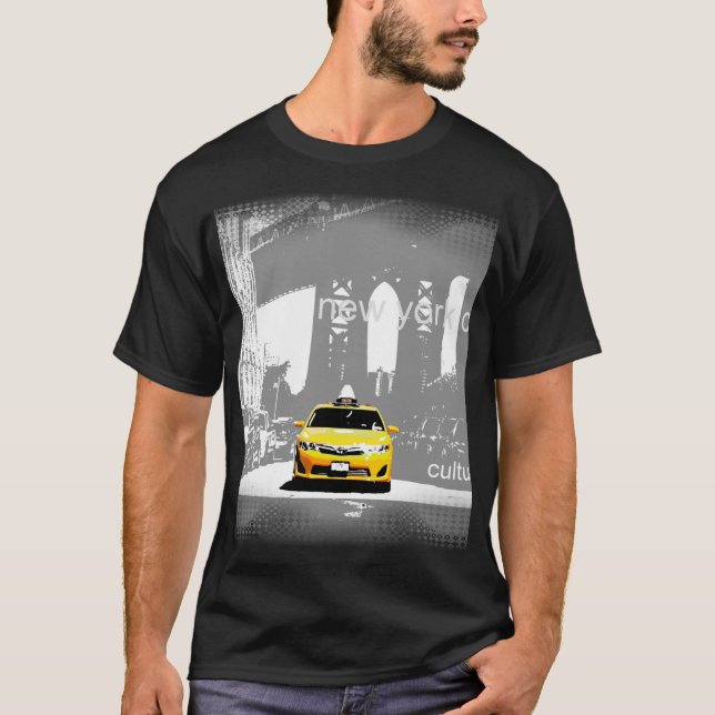 Camiseta Ponte do Brooklyn - Nova Iorque de Taxi Amarelo Ny (Frente)