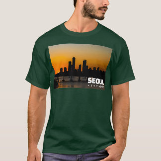 Camiseta Ponte do rio Seoul Han e Yeouido Sunset
