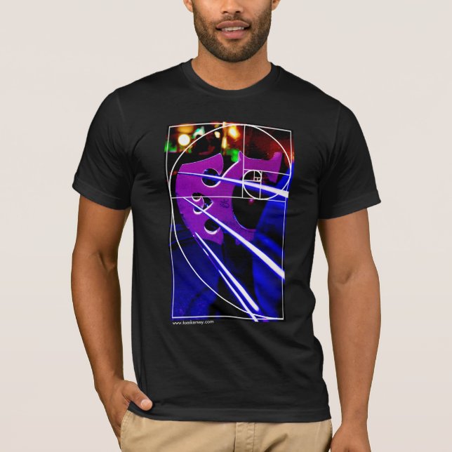 Camiseta Ponte do violoncelo com espiral de Fibonacci (Frente)