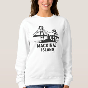 Camiseta Ponte e pinheiros da Ilha Mackinac Michigan