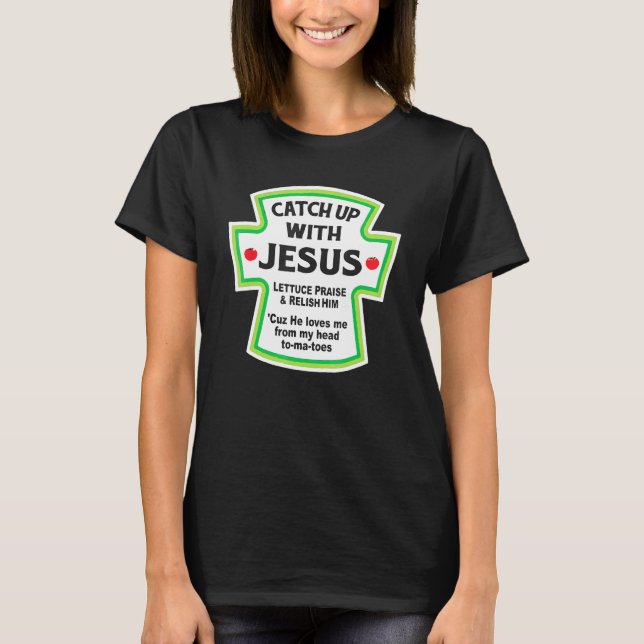 Camiseta Ponte em Dia com Jesus Divertido Cristão (Frente)