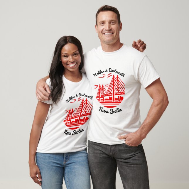 Camiseta Ponte Halifax e Dartmouth Nova Scotia (Unissex)