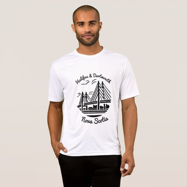 Camiseta Ponte Halifax e Dartmouth Nova Scotia (Frente Completa)