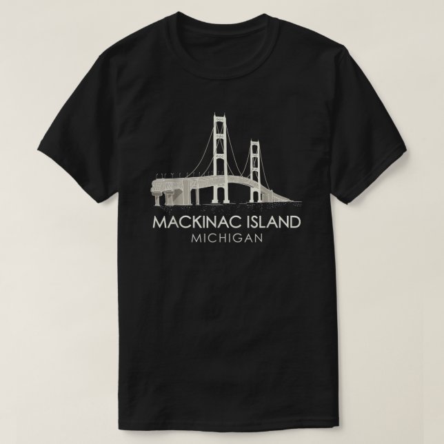 Camiseta Ponte Mackinac Island Excelente Michigan Huron (Frente do Design)