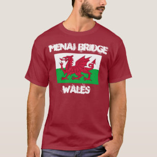 Camiseta Ponte Menai, País de Gales com bandeira galesa
