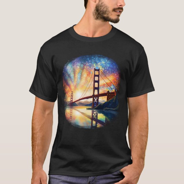 Camiseta Ponte ouro Gate,Cityscape (Frente)
