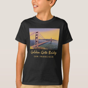 Camiseta Ponte ouro Portão San Francisco Vintage Pintura