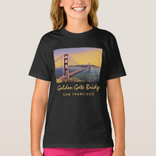 Camiseta Ponte ouro Portão San Francisco Vintage Pintura