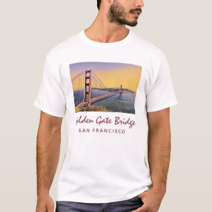 Camiseta Ponte ouro Portão San Francisco Vintage Pintura