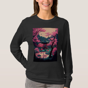 Camiseta Ponte-santuária de cerejeira do Jardim Japonês, co