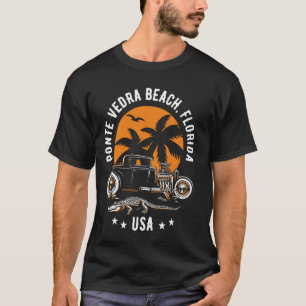 Camiseta Ponte Vedra Beach Florida Sunset Hotrod Alligator