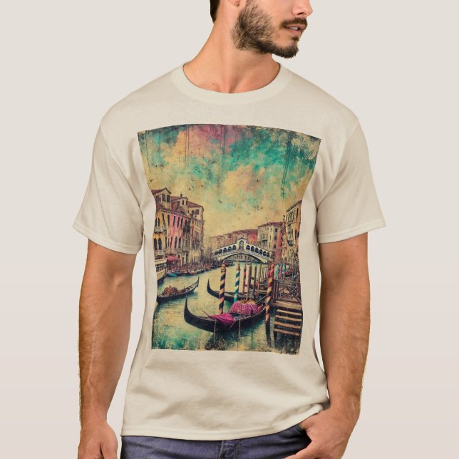 Camiseta Ponte Venice Rialto e Gondolas (Frente)