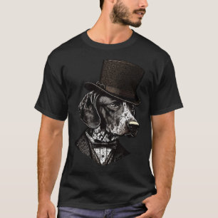 Camiseta Ponteiro Alemão Curto Cachorro Vestindo Rico Super
