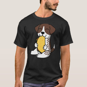Camiseta Ponteiro Alemão Curto Comendo Cachorro De Taco
