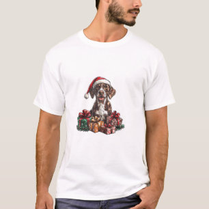 Camiseta Ponteiro alemão de curta distância Santa Hat SPG