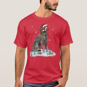 Camiseta Ponteiro Alemão De Curta-Metragem Em Li De Natal