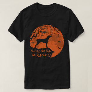 Camiseta Ponteiro Alemão E Cão De Halloween Da Lua