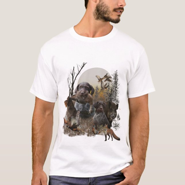 Camiseta Ponteiro alemão Wirehaired (Frente)