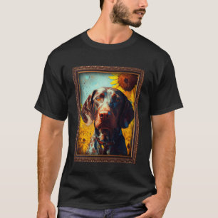Camiseta Ponteiro de Descanso Alemão Que Pintura O Fluxo De