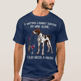 Camiseta Ponteiro e Cão Engraçado de Vinho