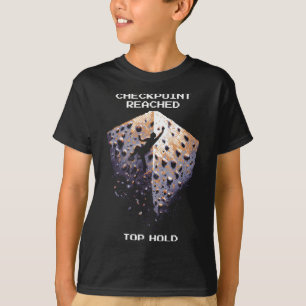 Camiseta Ponto de Checagem Atingido – Pixel Art de Subida a