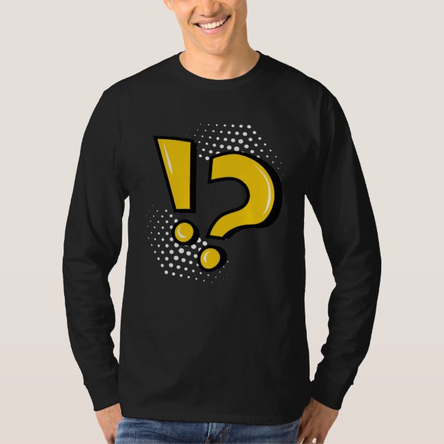 Camiseta Ponto de exclamação ponto de interrogação marca de (Frente)