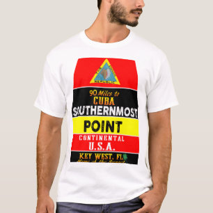 Camiseta Ponto mais meridional do marcador EUA Key West Fló