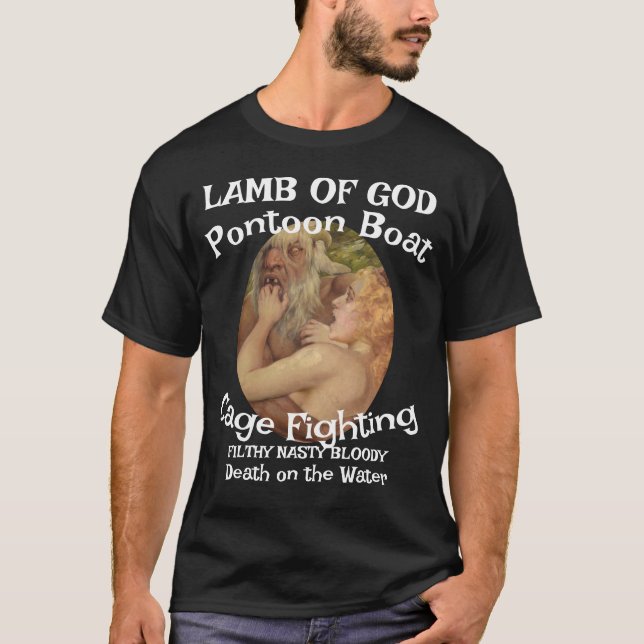 Camiseta Pontoon Boat Cage Fighting Death on the Water (Frente)