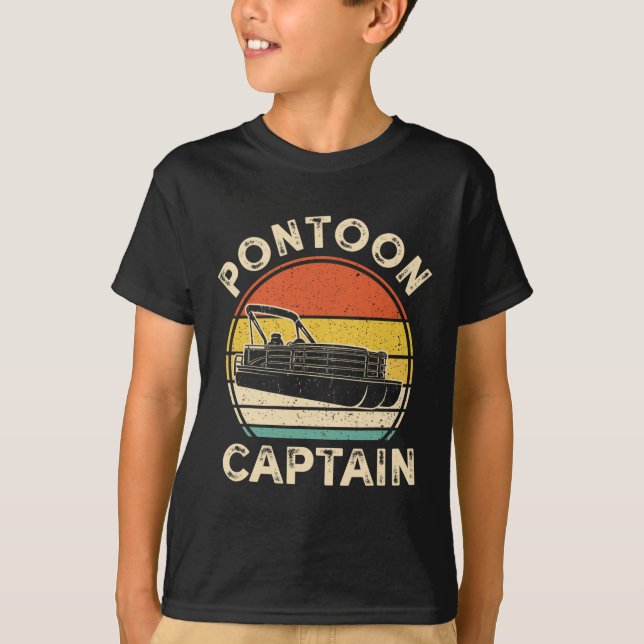 Camiseta Pontoon Boat Captain Vintage Boating Retro  (Frente)