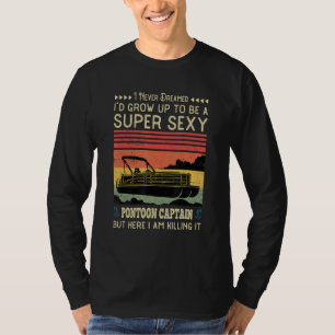Camiseta Pontoon Capitão Barcos Engraçados Ou Amor De Condu