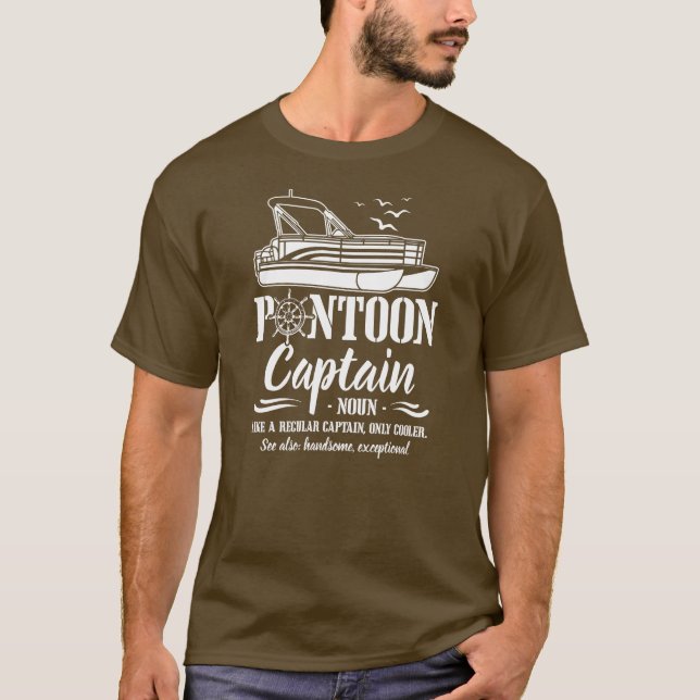 Camiseta Pontoon Capitão Definição Engraçado Barco (Frente)
