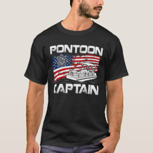Camiseta Pontoon Capiton American Flag Pontoon Boat Lover G
