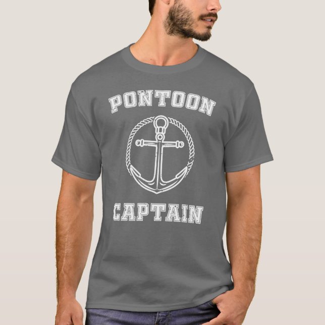 Camiseta PONTOON CAPTAIN Funny Boating for Water Sports fam (Frente)