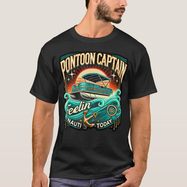 Camiseta Pontoon Captain Men Pontoon Boat Captain Boating (Frente)