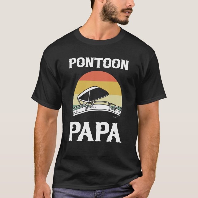 Camiseta Pontoon Papa Pontoon Boating Boat Captain (Frente)