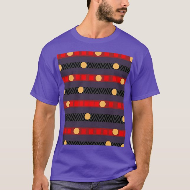 Camiseta Pontos Bandas Chevron Roupas Esportivas Roxas  (Frente)